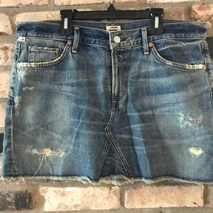 31 Citizens of Humanity dark blue jean skirt.
